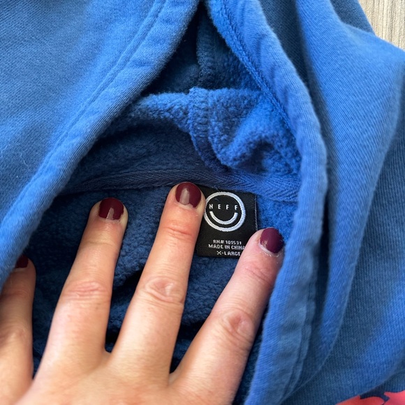 NEFF Forever Fun “Wild World” One with Nature Hoodie Sweatshirt in Blue Size XL - Picture 6 of 6